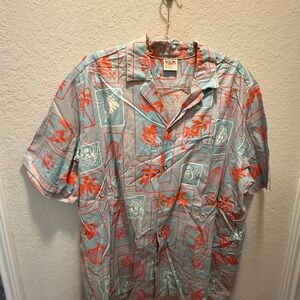 Barefoot Paradise Tropical Print Men's Shirt Size 1XL